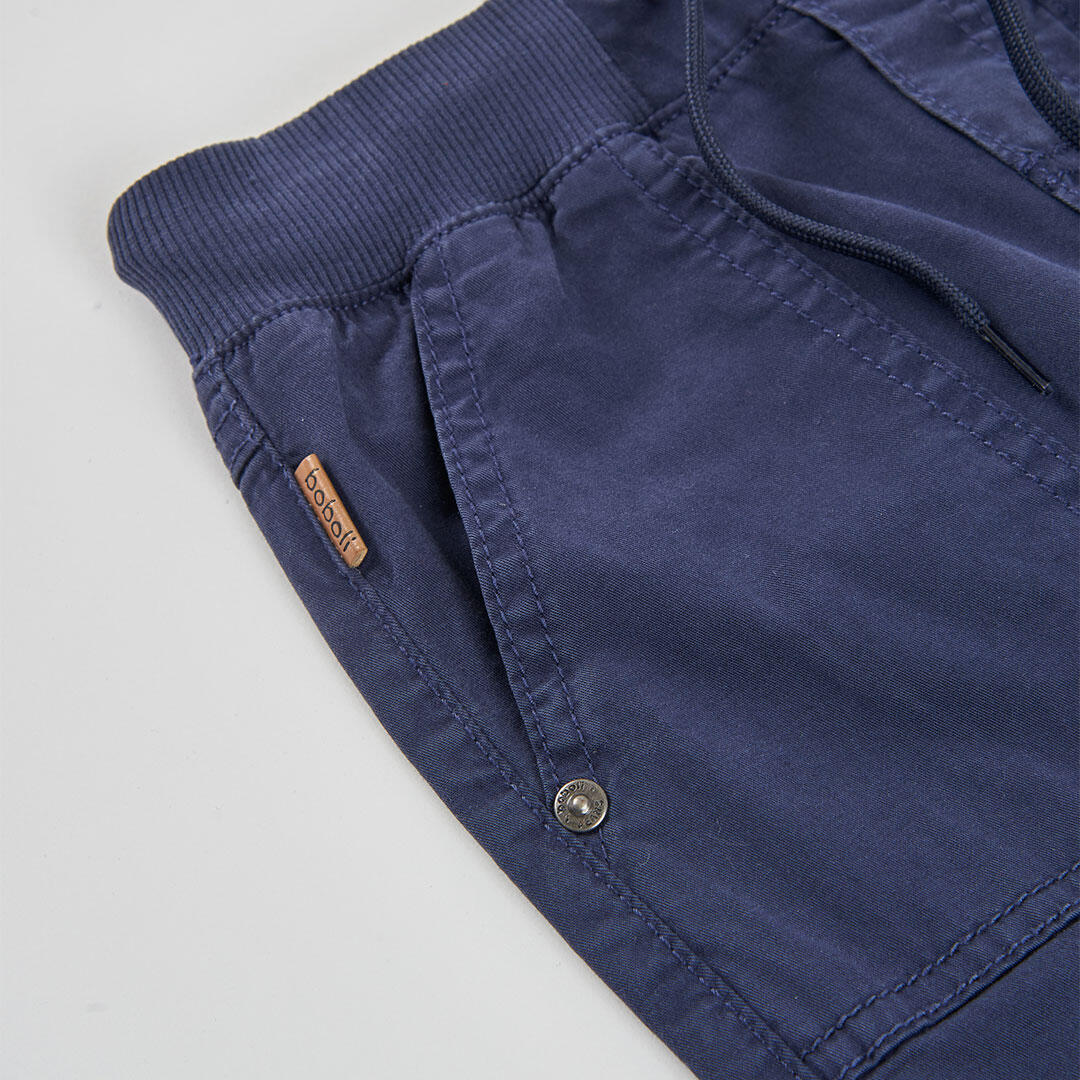 Pantalón de Gabardina Elástica para Niño Azul Marino 3/4