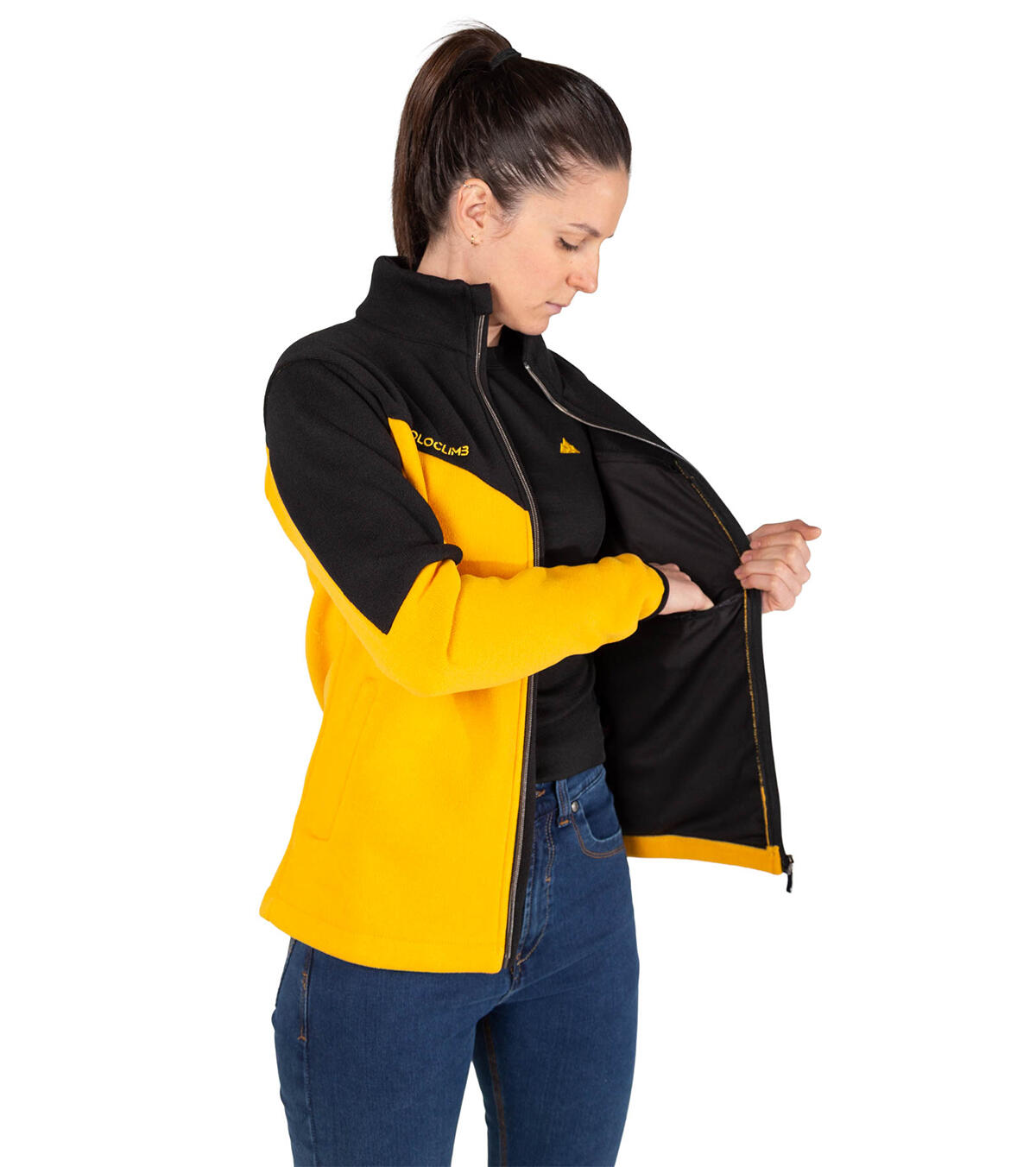 Casaco Polar de Montanha Tipo Blusão Respirável Ursus Mulher Amarelo 3/5
