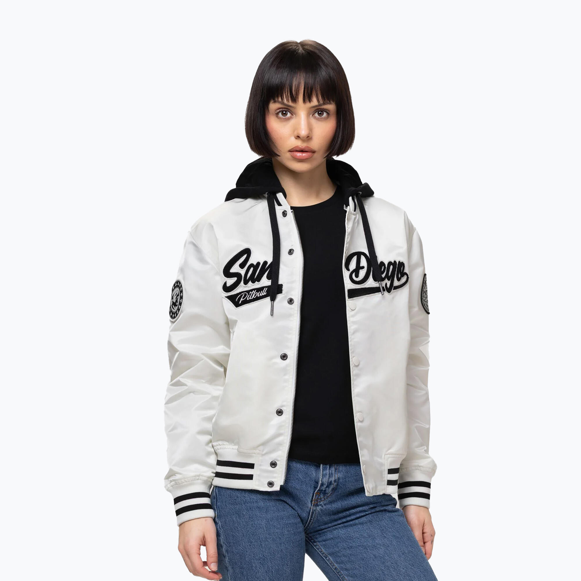 Chaqueta de mujer Pitbull Angela San Diego con capucha Varsity 3/7