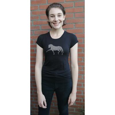 Cavalliera t-shirt strassdeco dressuurpaard