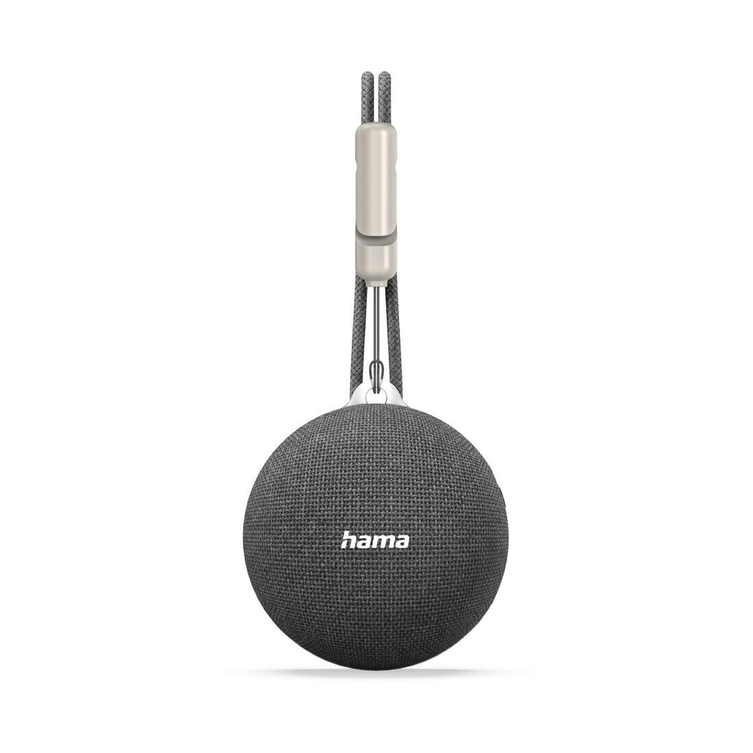 HAMA Bluetooth-Lautsprecher grau, 5 W, Magnetring, Akku, LED 3/4
