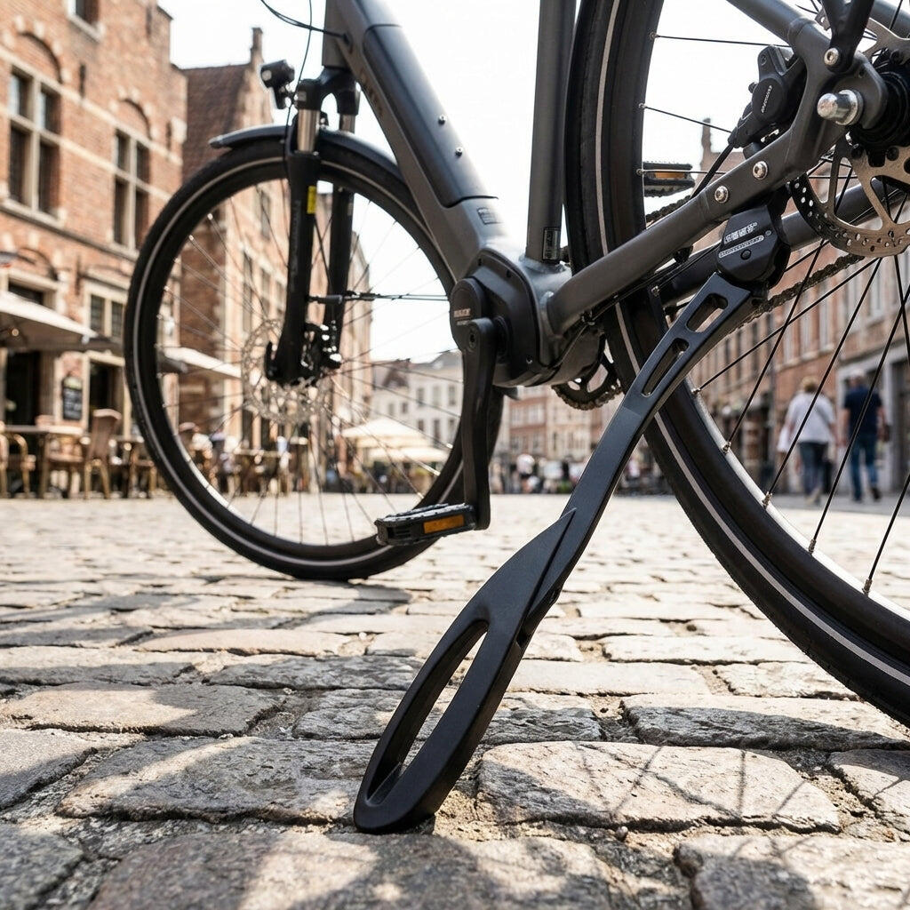 Esge zijstandaard fiets Zoom 24 tot 28 inch zwart verstelbaar Eerste montage... 2/3