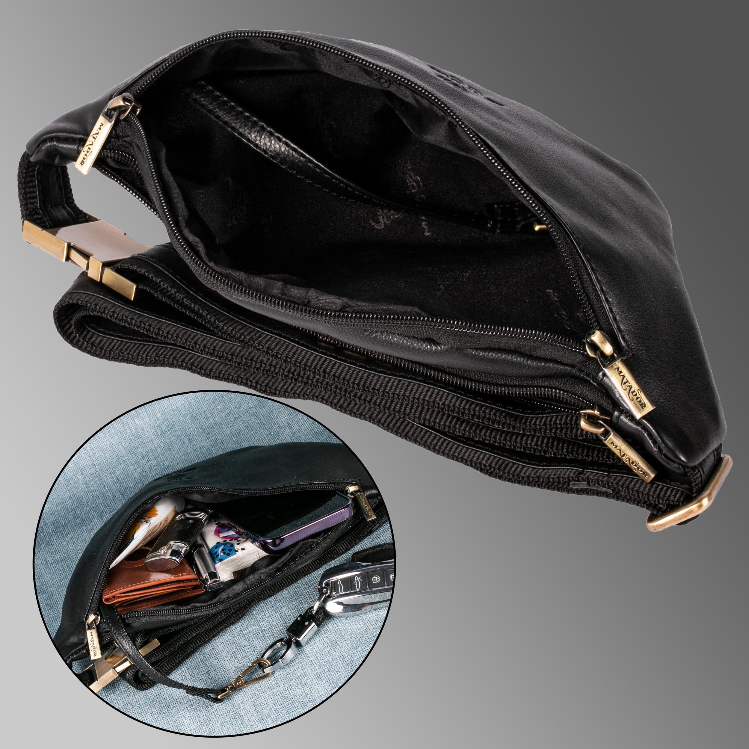 Sac banane en cuir véritable pour homme et femme - Grand sac banane - Pour le 3/6