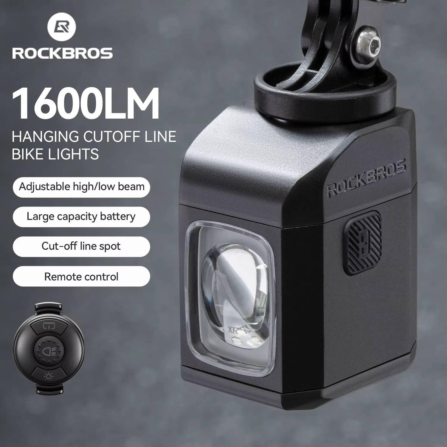 Lampka rowerowa przednia M8 1600LM z pilotem (2410009) ROCKBROS 2/7