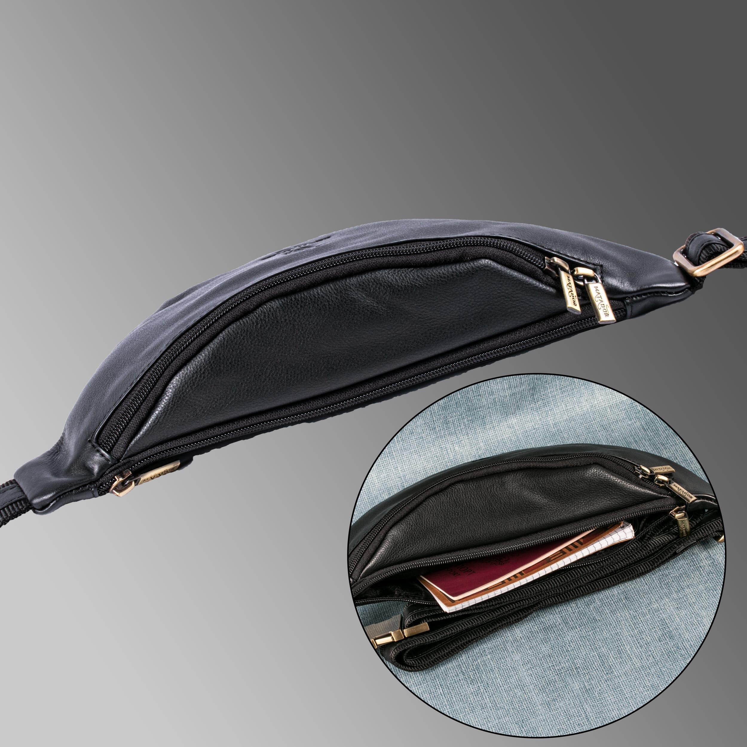 Sac banane en cuir véritable pour homme et femme - Grand sac banane - Pour le 2/6
