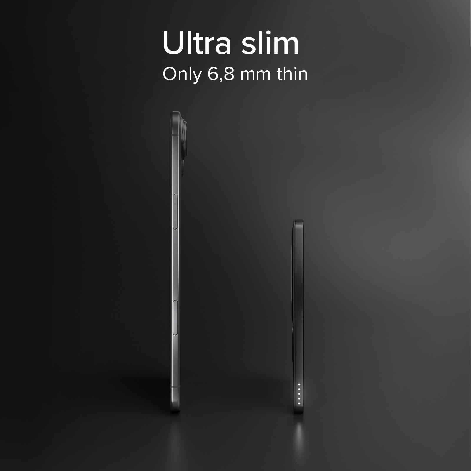 Power bank magnetico slim 3000 mAh, wireless 5W, compatibile MagSafe 4/7