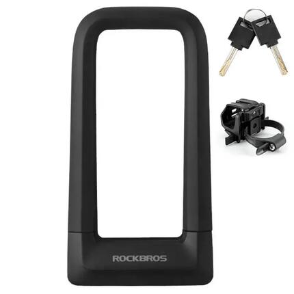 Zabezpieczenie rowerowe, zapięcie rowerowe na klucz, U-LOCK ROCKBROS czarny
