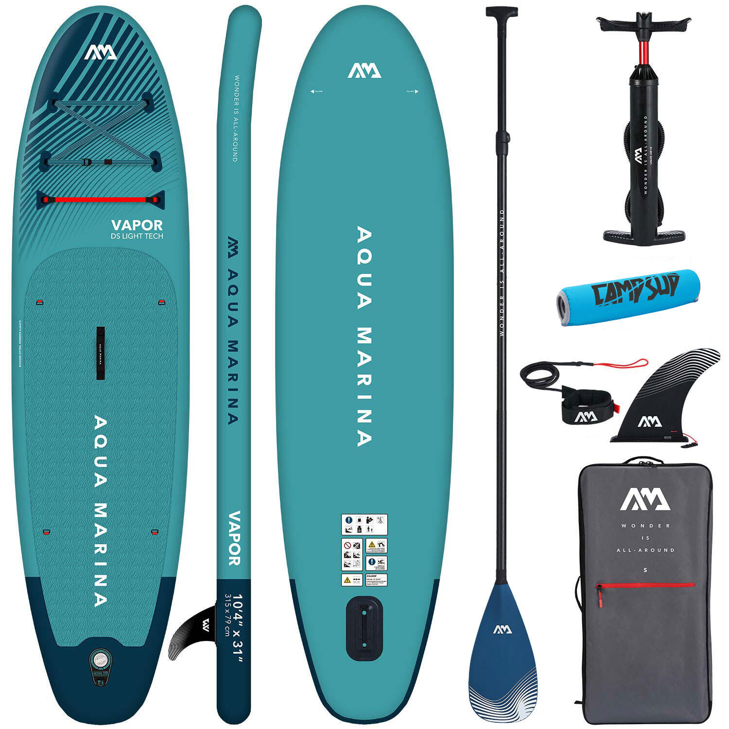 AQUA MARINA Nafukovací SUP prkno Vapor 10'4" + KARBONOVÉ PÁDLO + BÓJKA