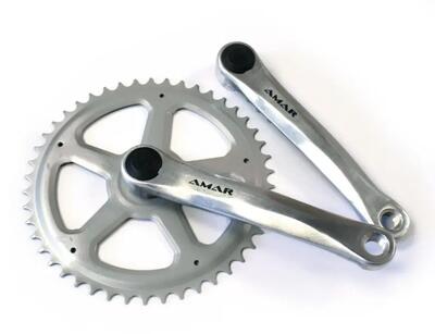 Amar crankstel crankset 4-edge 46t 1-speed 1/2x3/32 alu sil.
