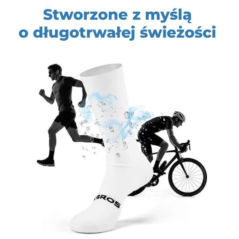 Skarpety kolarskie kompresyjne do połowy łydki ROCKBROS rowerowe 3/5