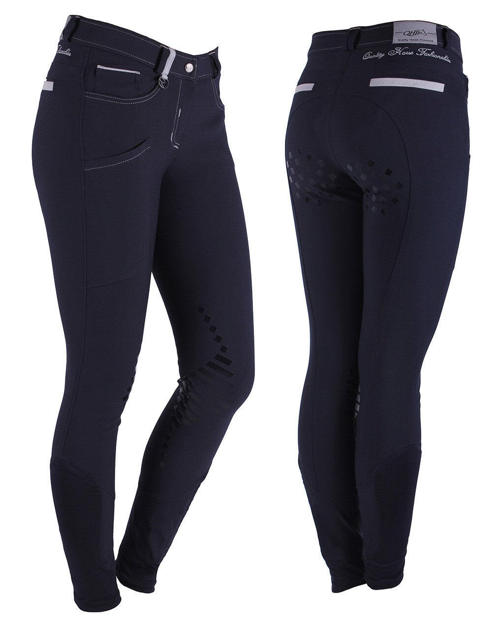 Culotte d'équitation QHP Chaney avec antidérapant Navy 36 1/1
