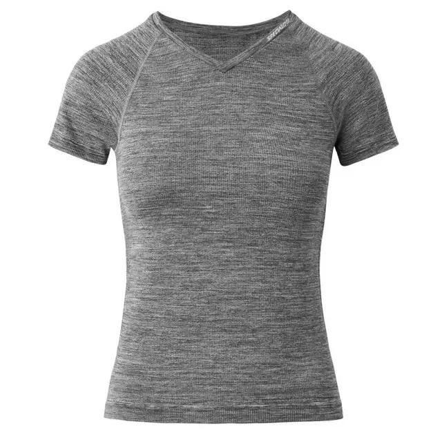 Tricou ciclism maneca scurta pentru femei Seamless Base Layer SS - gri melanj 3/5