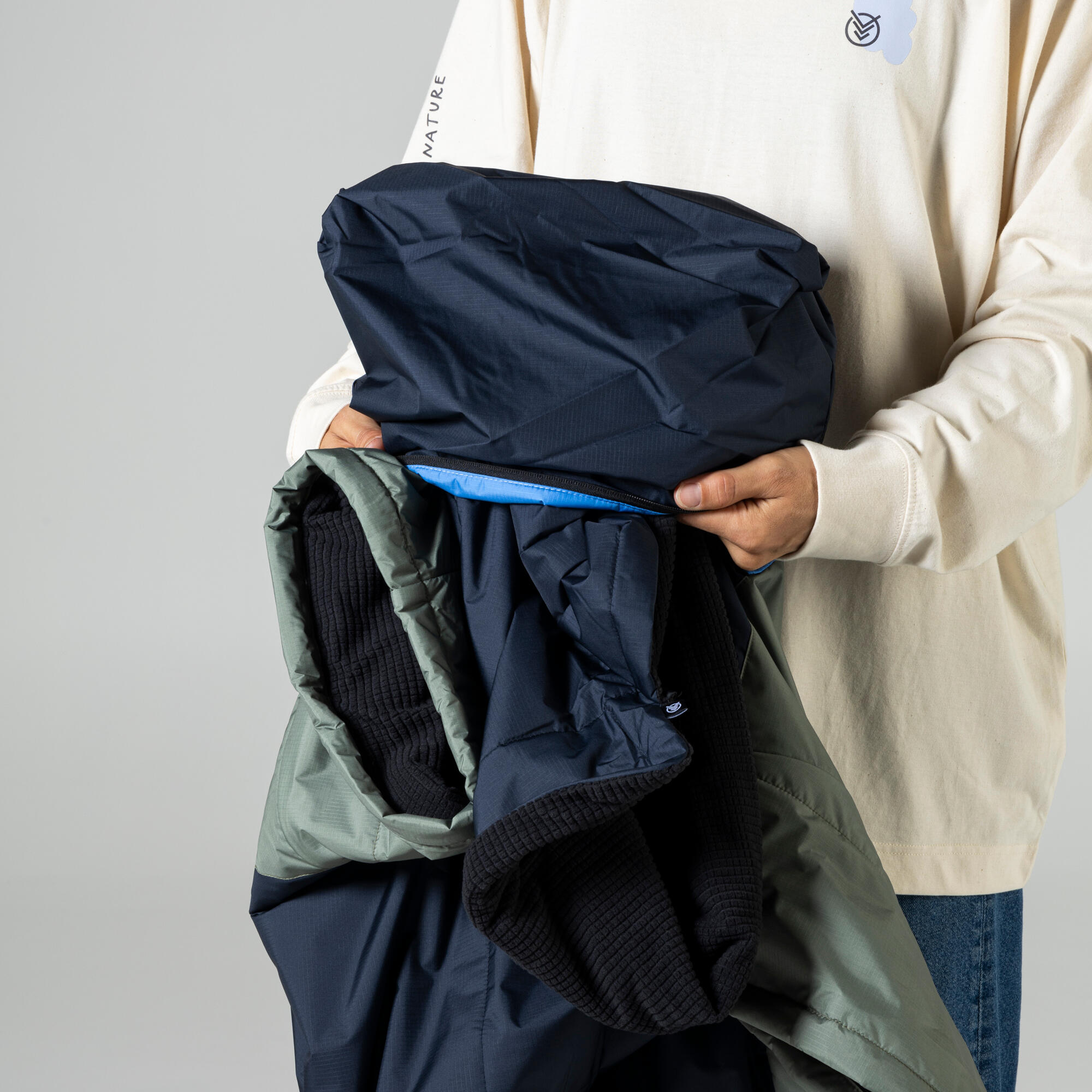 VOITED Outdoor Poncho 3.0 Ocean Navy / Olive 4/6