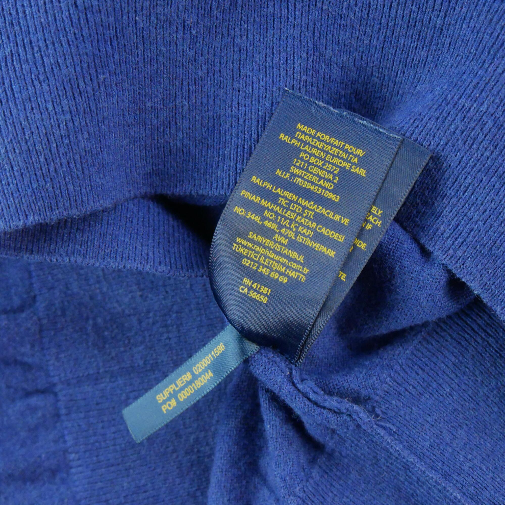 Refurbished - Polo Ralph Lauren Herren Slim Fit Pullover Dunkelblau - Wie neu 6/6