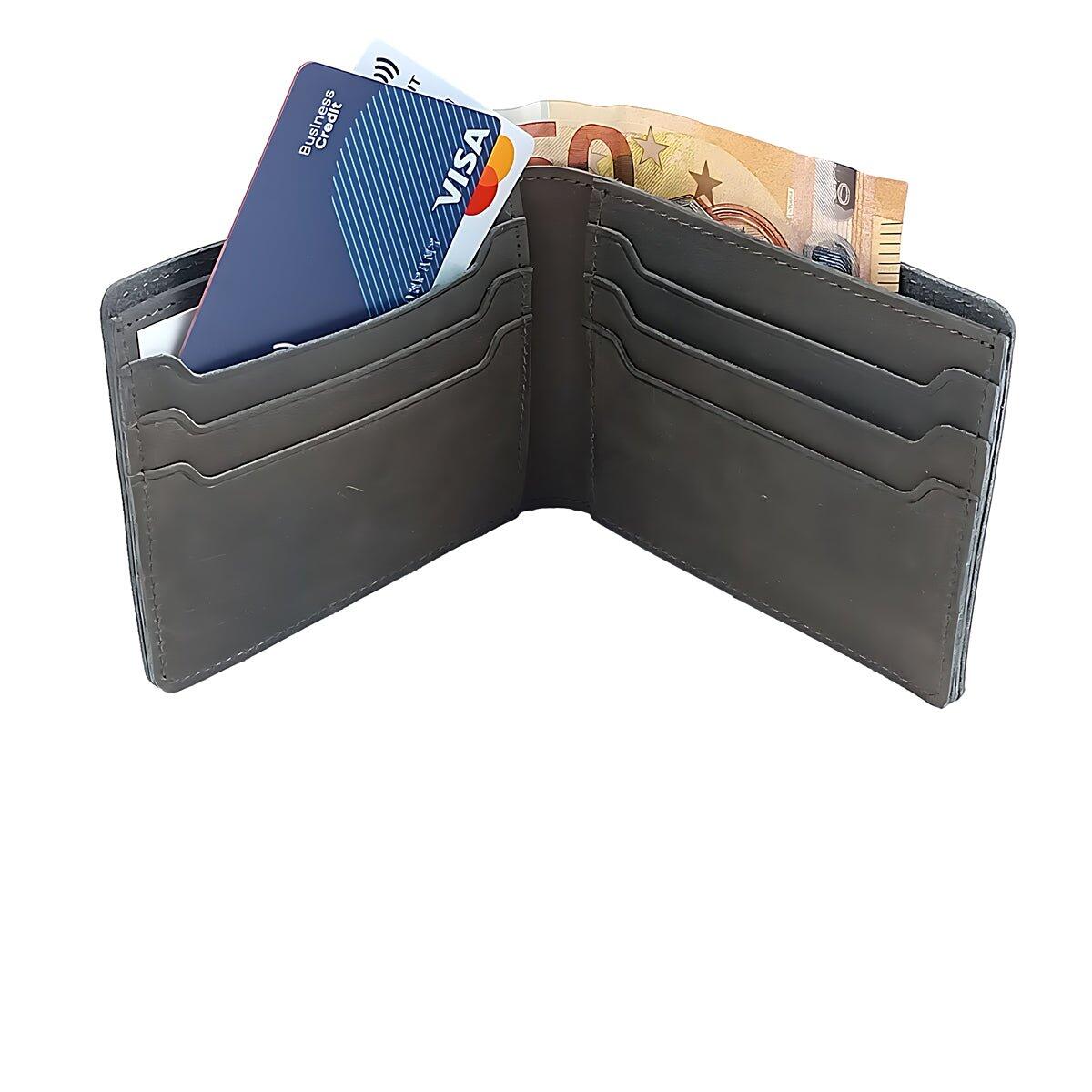 Cartera Ghettoblaster de cuero de grano completo marrón oscuro 9/11