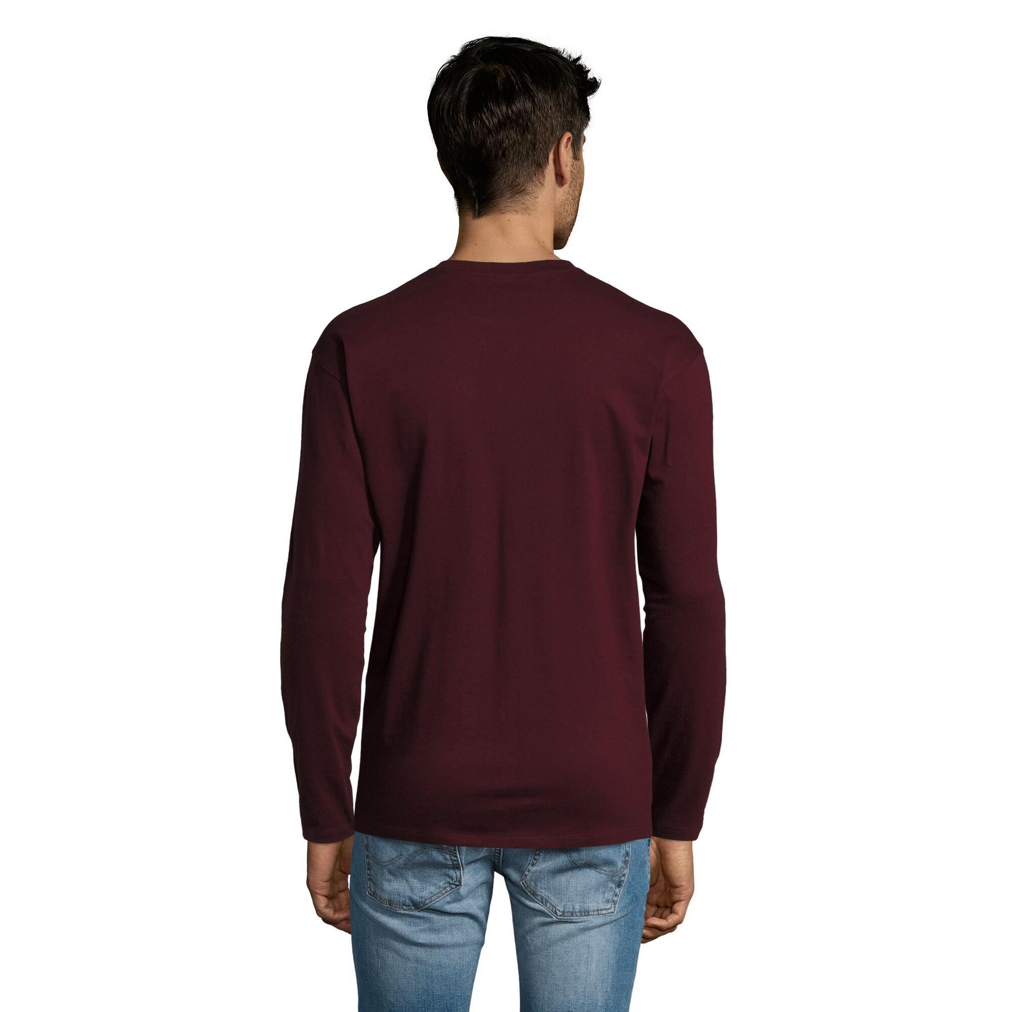 Mens Monarch Long Sleeve TShirt (Oxblood) 3/4
