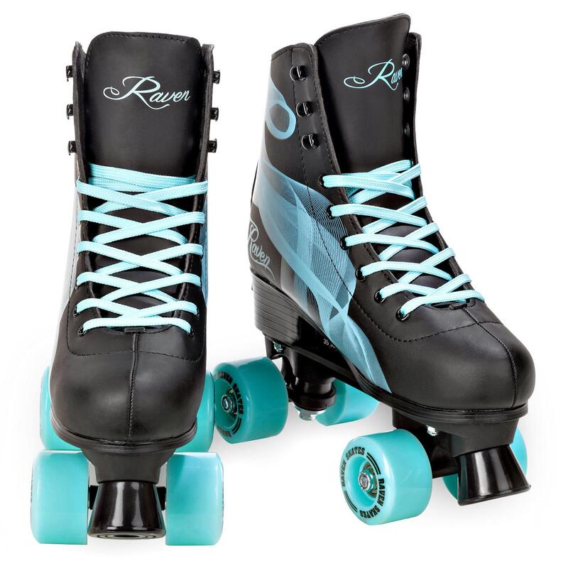 Patins de 4 rodas clássicos ajustável Raven Serena Preto/Menta