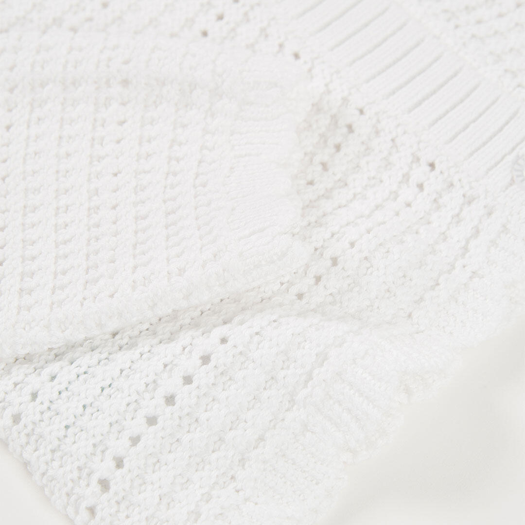 Chaqueta niña punto de blanco 4/4