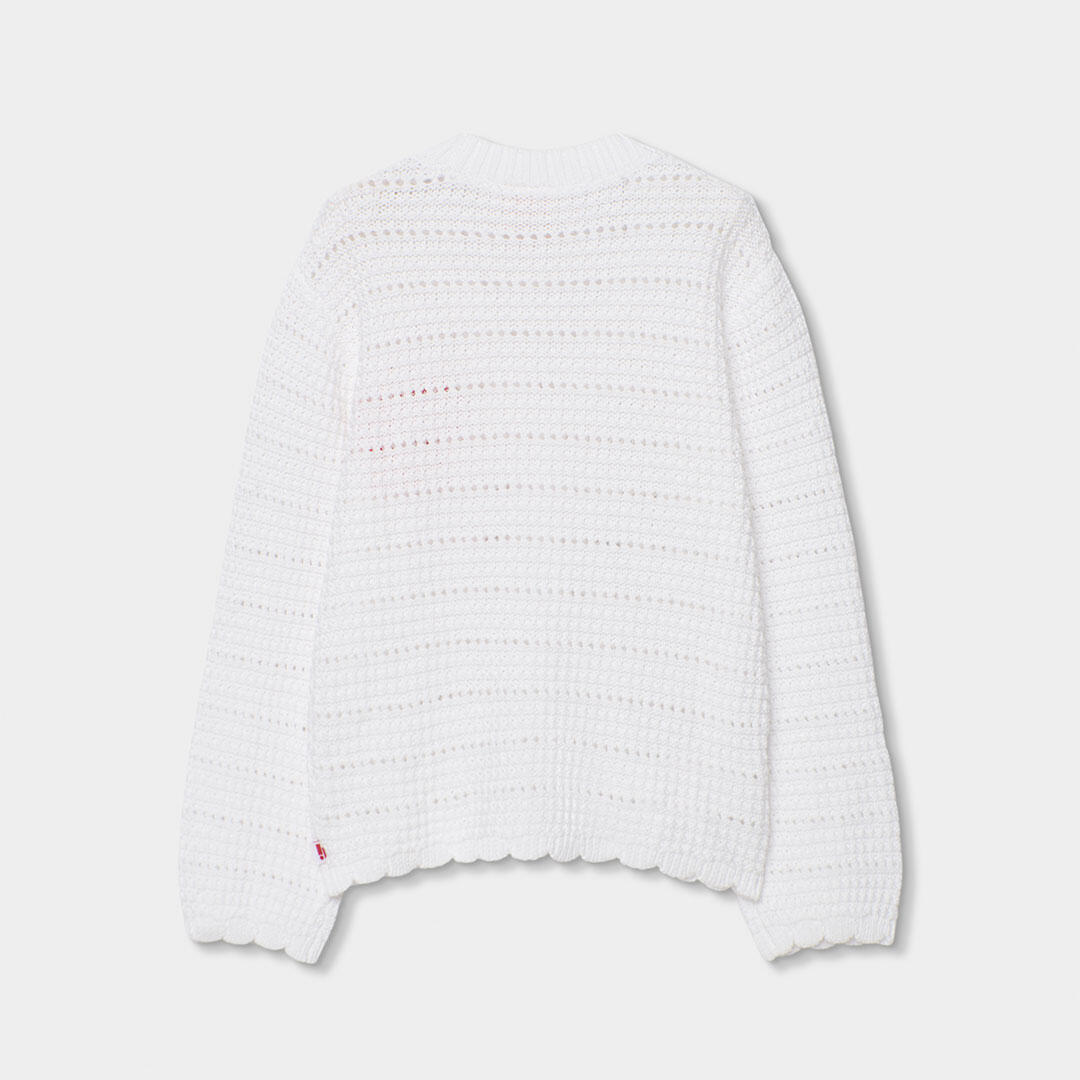 Chaqueta niña punto de blanco 2/4