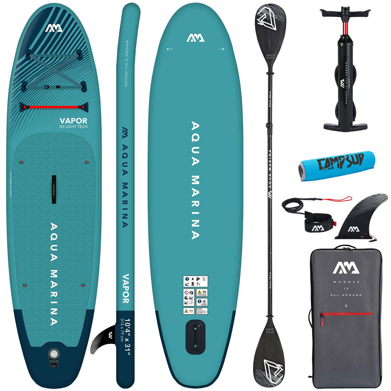 AQUA MARINA Nafukovací paddleboard SUP Vapor 10'4" PÁDLO 2V1 DUAL-TECH + BÓJKA