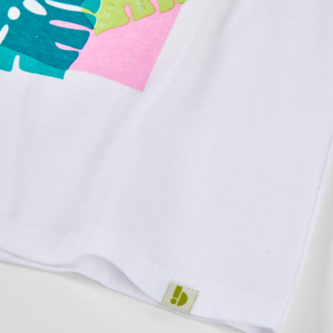 Camiseta niña punto manga larga algodón blanco 4/4