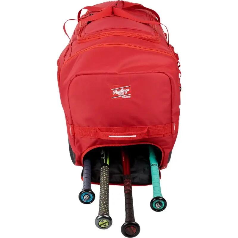 Rawlings YADI2 Wheeled Equipment Bag (Catcher) Color Scarlet 5/7