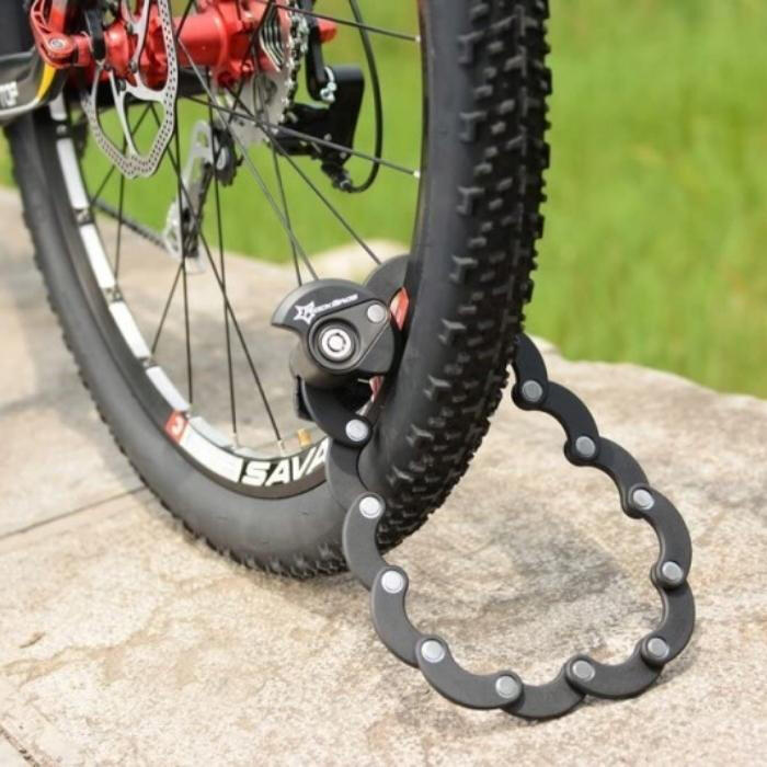 Zabezpieczenie rowerowe składane ROCKBROS (WL798BK) czarne, stal hartowana 4/7