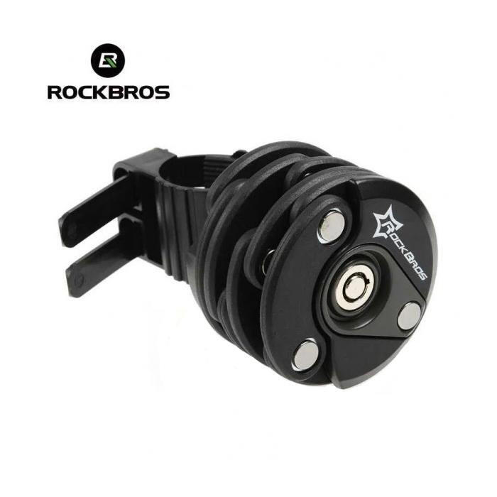 Zabezpieczenie rowerowe składane ROCKBROS (WL798BK) czarne, stal hartowana 3/7