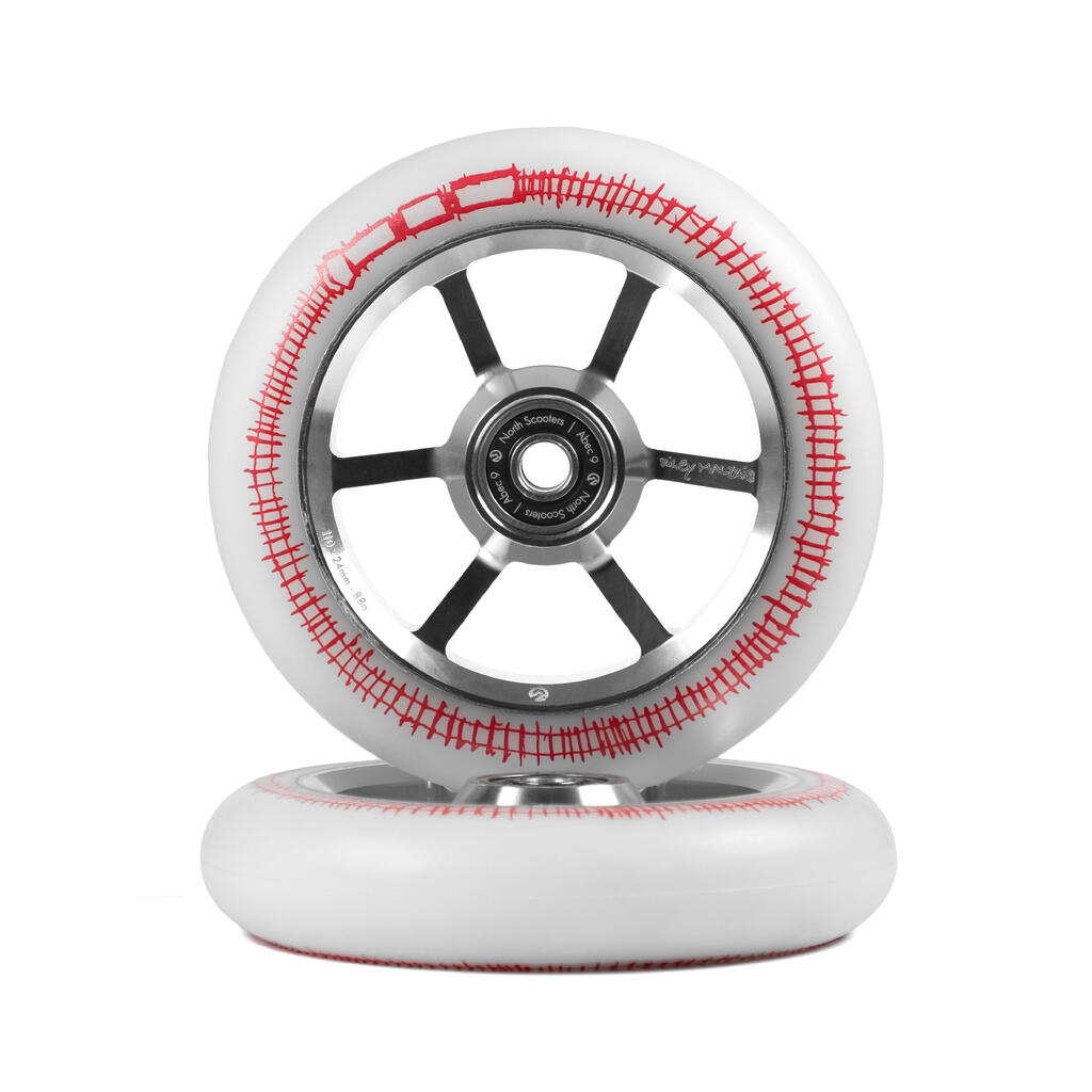 Scooter Wheels - Riley Maltais Signature - Silver/White - North