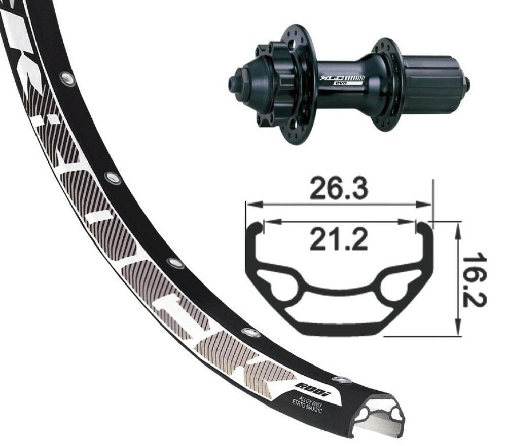XLC wiel|achterwiel 26x1.90 inch 6-gaats zwart snelspanner 32-gaats Rod... 2/3