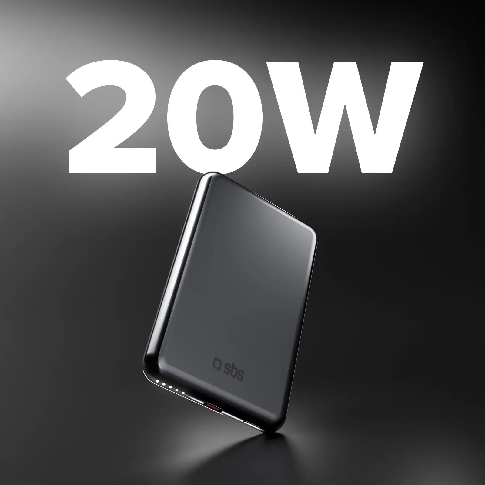 Power bank magnétique sans fil 5000 mAh avec PD 20W, aluminium 2/7
