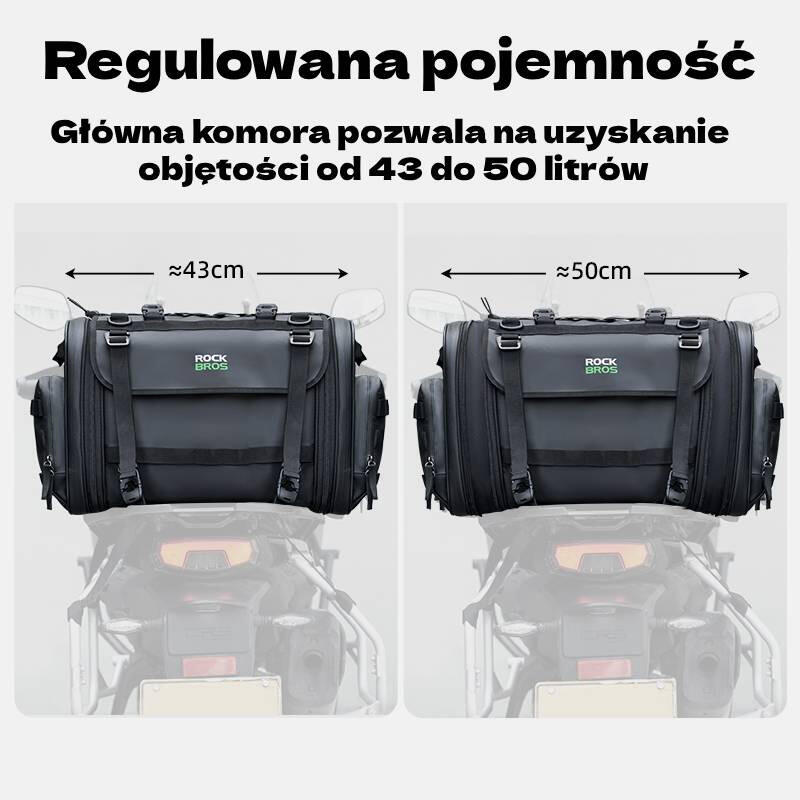 Torba motocyklowa 43-50L - wodoodporna i składana torba wyprawowa ROCKBROS 5/6