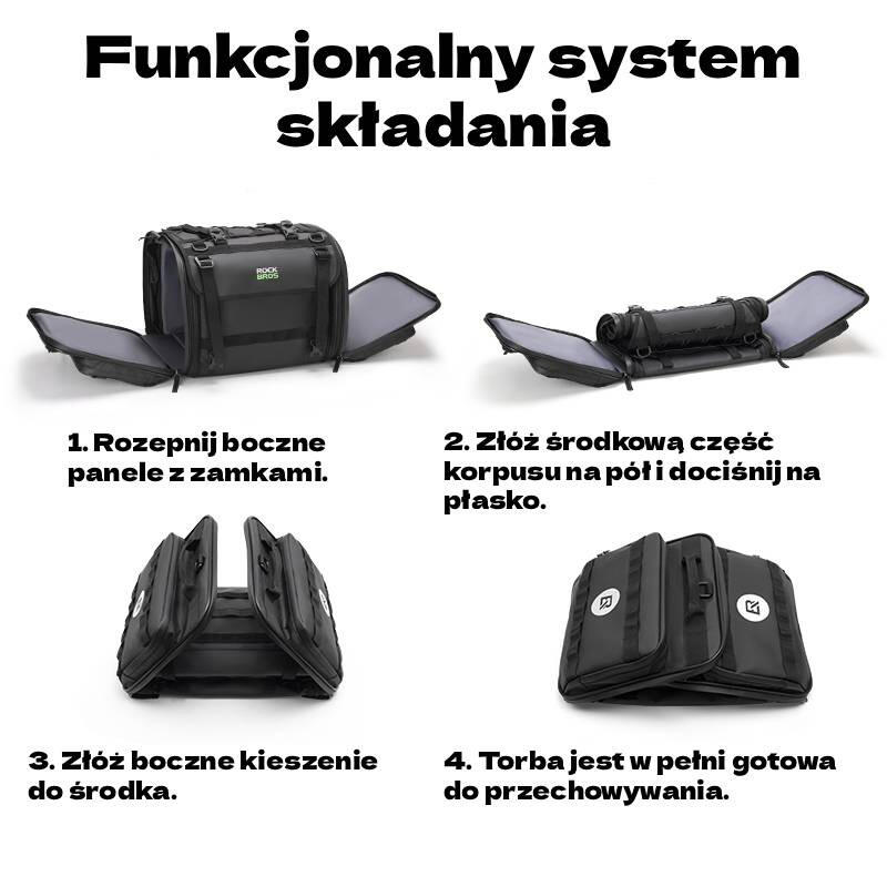 Torba motocyklowa 43-50L - wodoodporna i składana torba wyprawowa ROCKBROS 4/6