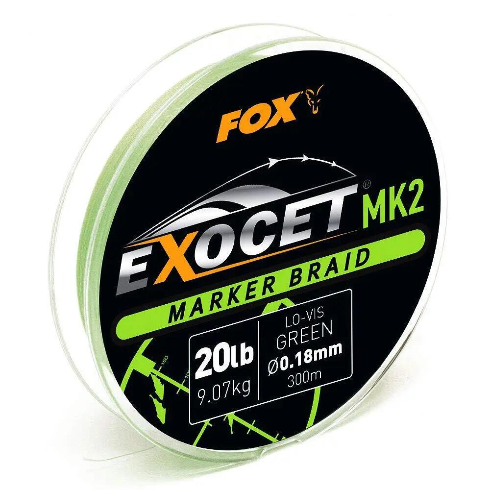 Fox Exocet Mk2 Marker Braid Green 0.18mm 20Lb 300m 3/4