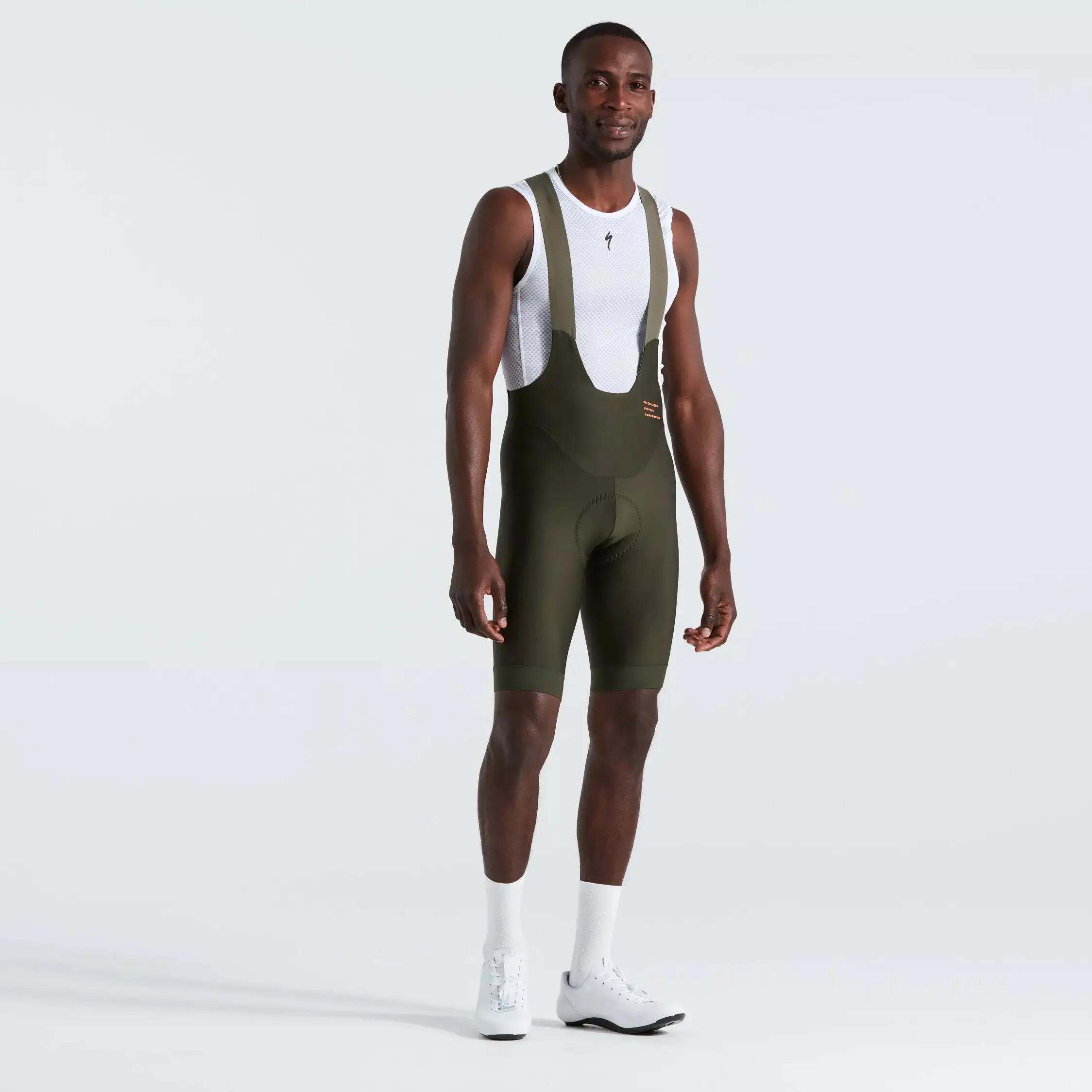 Pantaloni ciclism scurti cu bretele Prime bibshort - verde inchis mosc 5/5