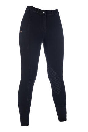 Pantalon d'équitation Harbour Island Denim avec renfort en silicone au genou