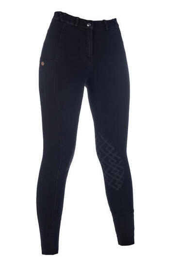 Pantalon d'équitation Harbour Island Denim avec renfort en silicone au genou