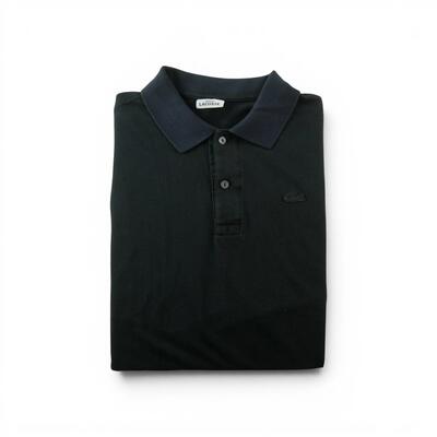Tweedehands - lacoste heren polo lange mouwen zwart - zeer goede staat