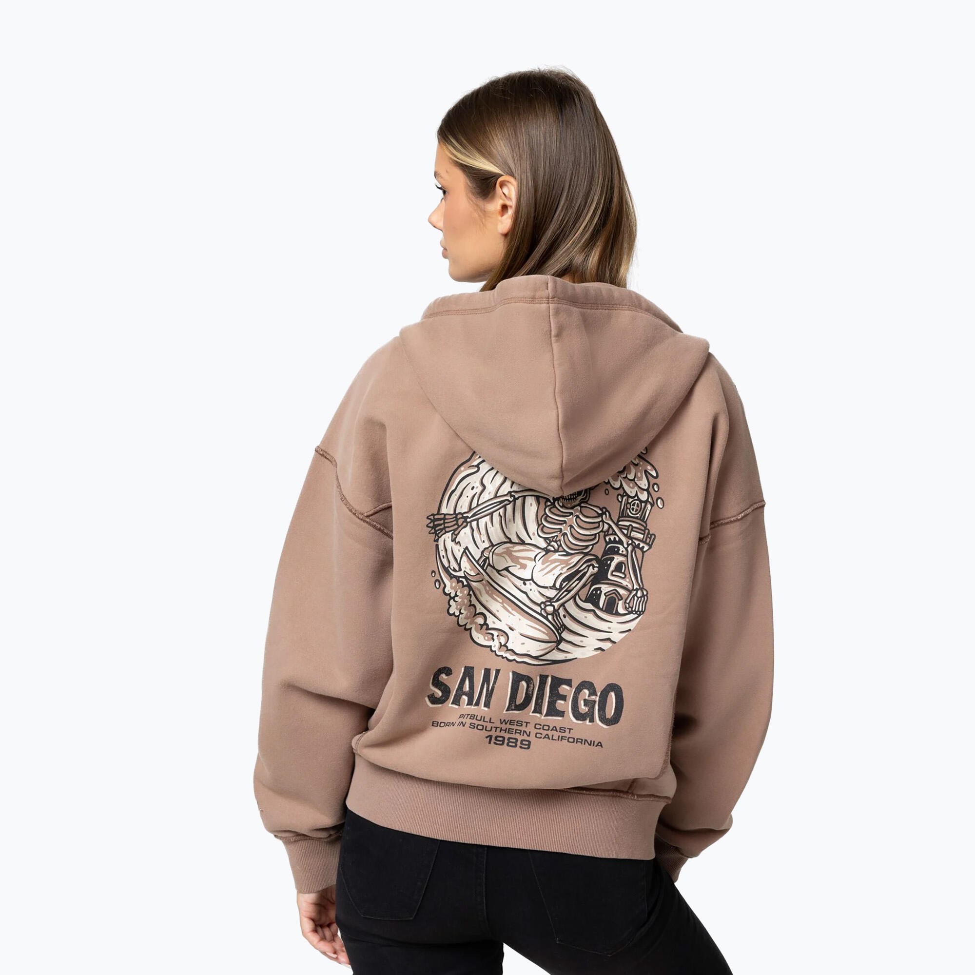 Bluza damska Pitbull Skull Surf Hooded Zip 3/7