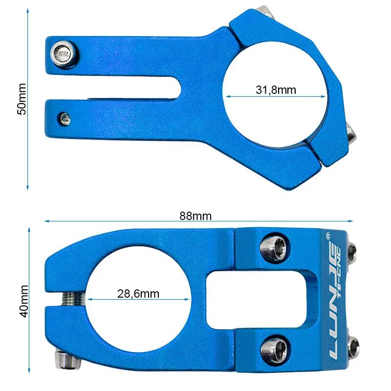 Potencia para manillares de 31,8mm EWPM-001 azul 3/4