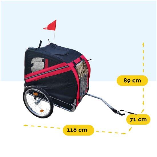 BRASQ Hondenfietskar – Rood/Zwart – Tot 40kg – Opvouwbaar met Reflectoren 4/6