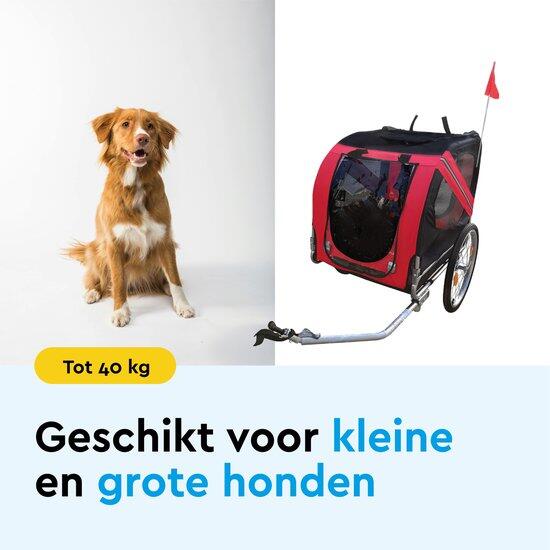 BRASQ Hondenfietskar – Rood/Zwart – Tot 40kg – Opvouwbaar met Reflectoren 3/6