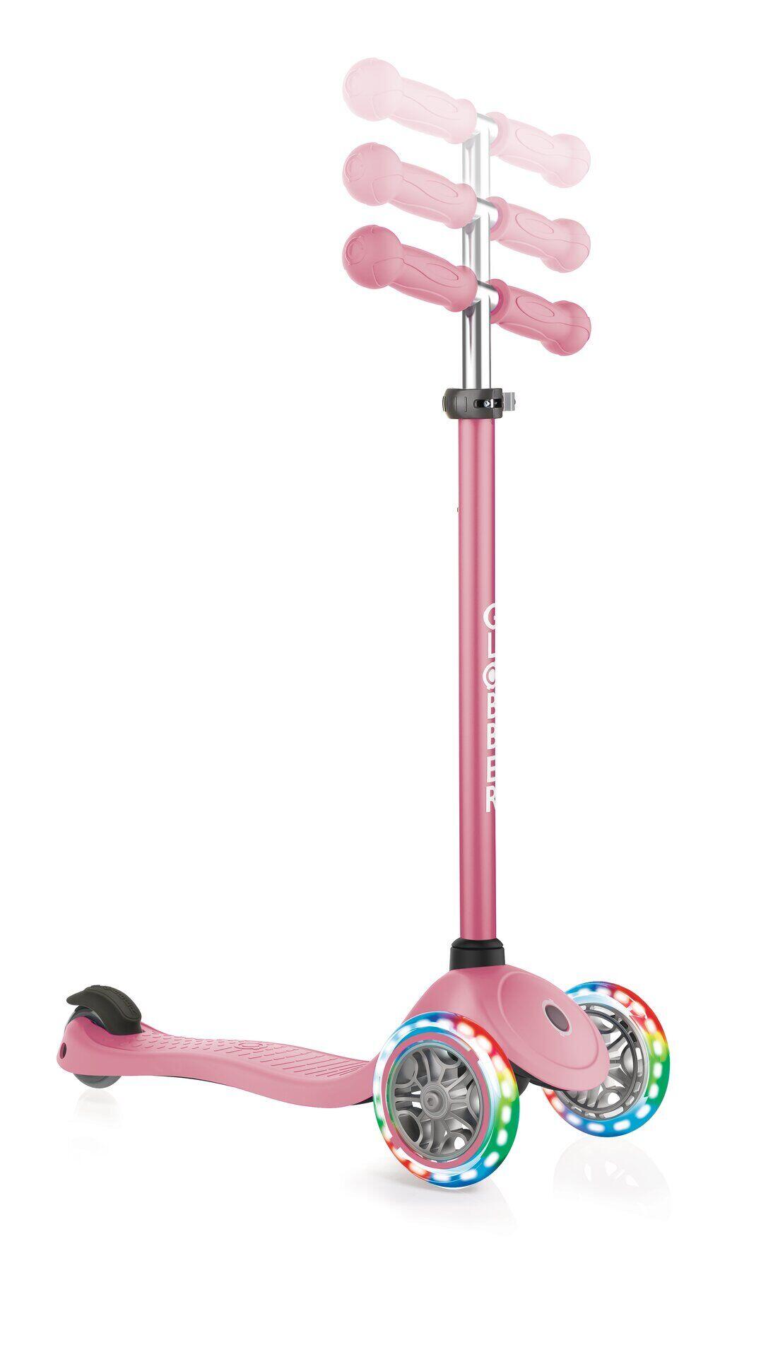 GLOBBER PRIMO LIGHTS rosa, mit Leuchtrollen 3/4