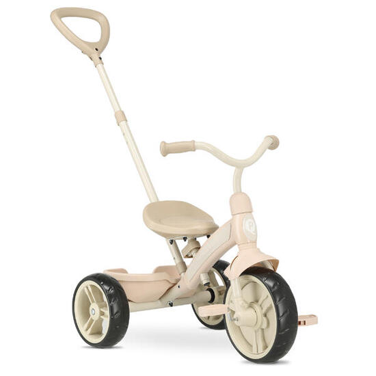 Qplay Elite Pro Tricycle avec Barre de Poussée - Vélo 2-en-1 - Rose