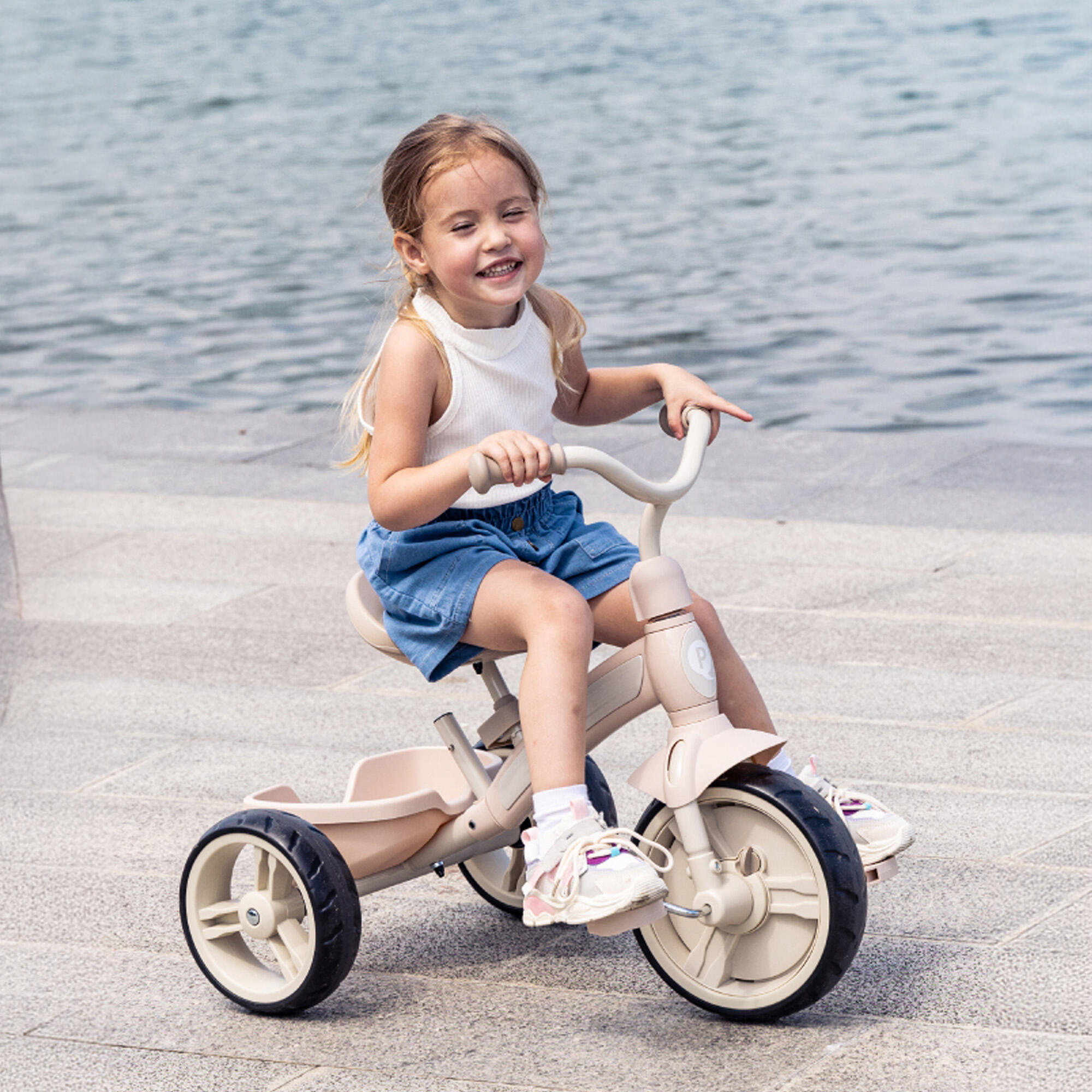 Qplay Elite Pro Triciclo com Barra de Empurrar - Bicicleta Infantil 2em1 - Rosa 7/7
