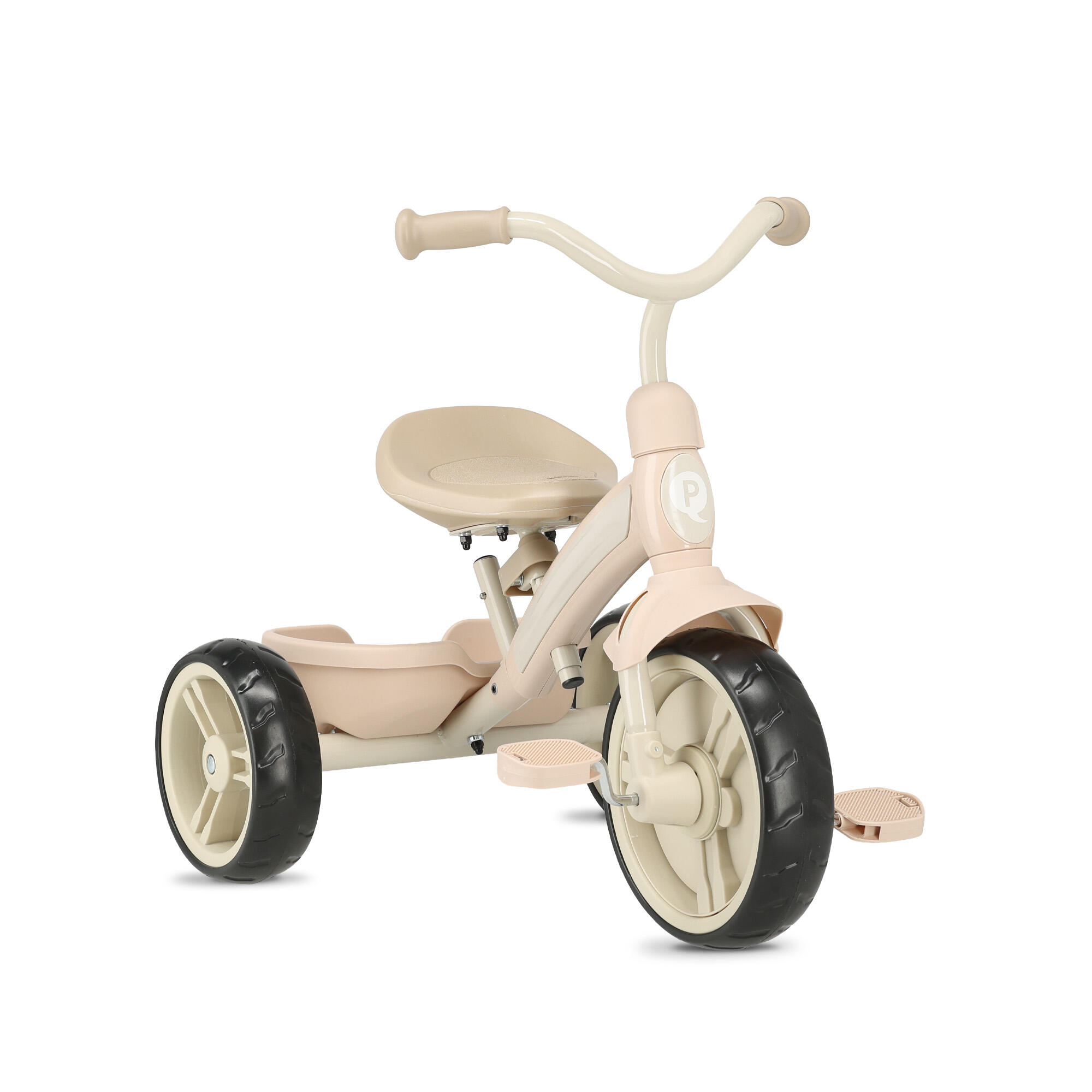 Qplay Elite Pro Triciclo com Barra de Empurrar - Bicicleta Infantil 2em1 - Rosa 5/7