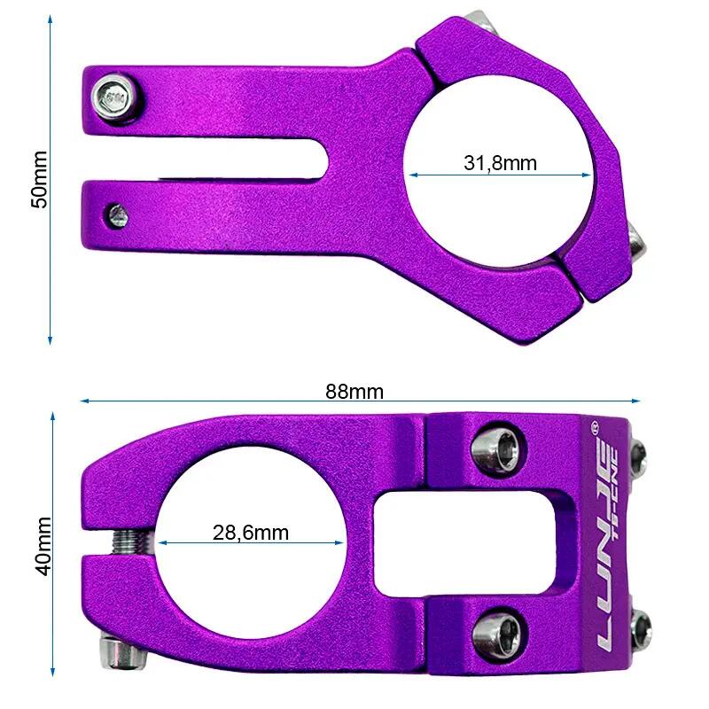Potencia para manillares de 31,8mm EWPM-001 violeta 3/4