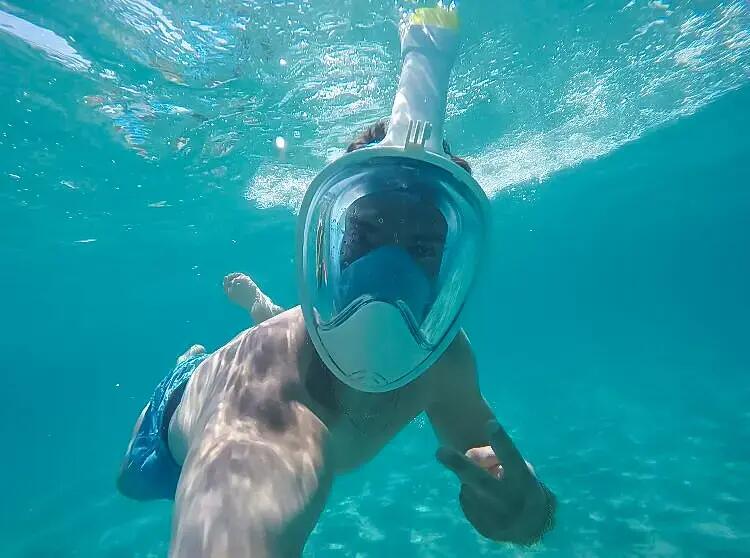 Maschera da snorkeling Freebreath in vetro tondo 6/6