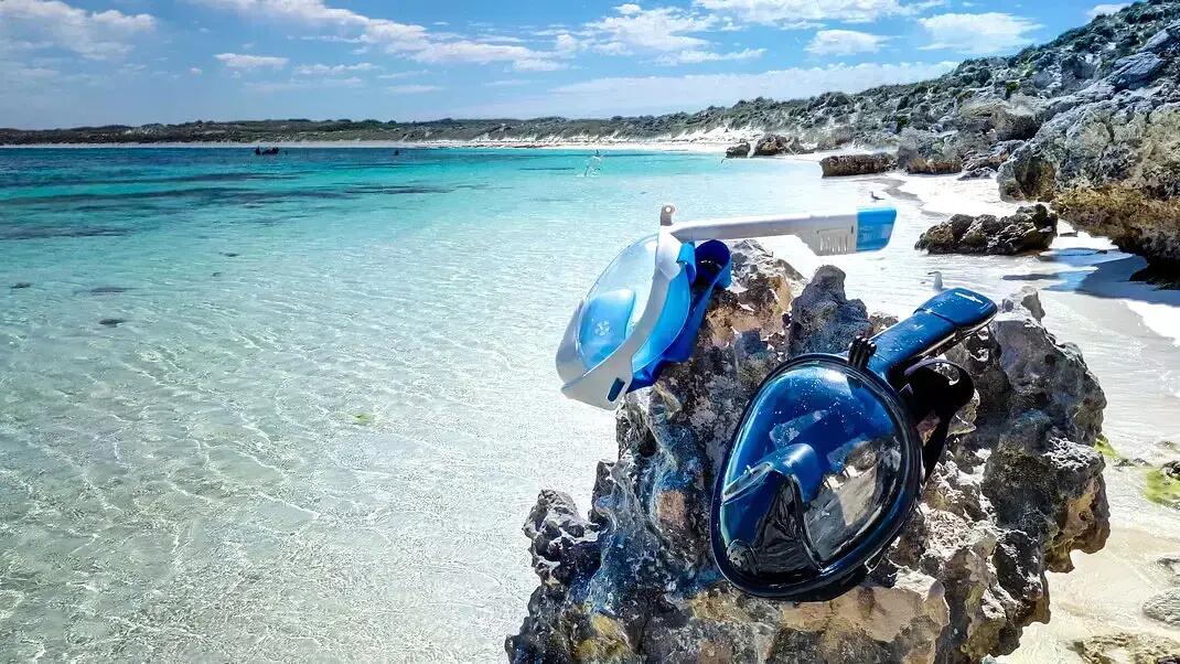 Maschera da snorkeling Freebreath in vetro tondo 3/6