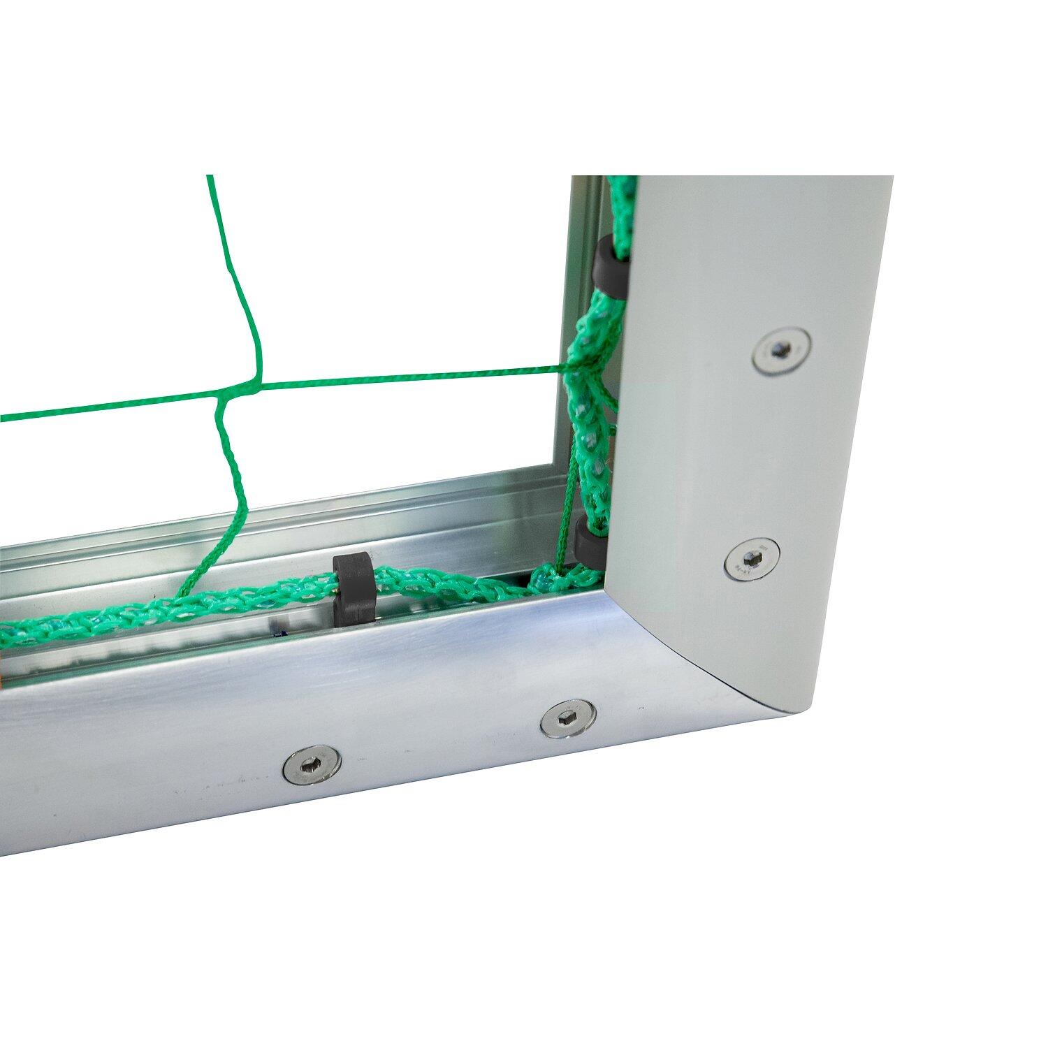 Mini-Fußballtor Professional Kompakt, Alu-Naturblank Inkl. Netz, grün (MW 10 4/6